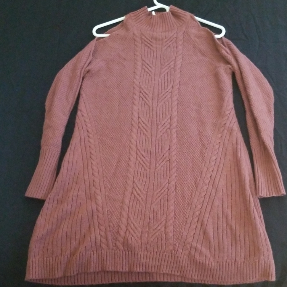 Cold shoulder sweater dress